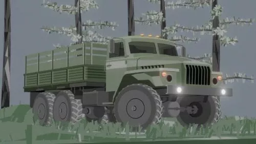Ural Truck Lowpoly 3d model Ural Truck Lowpoly 3d model