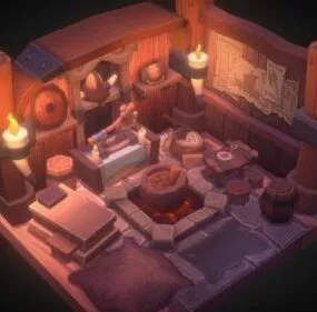 Viking Room Cartoon Style 3d model