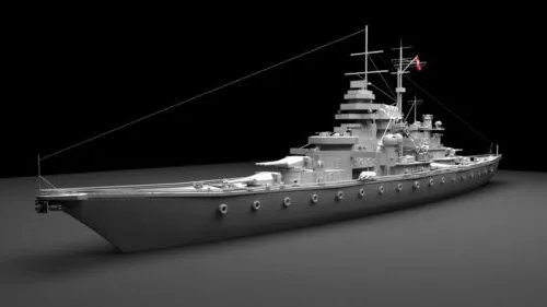 Ww2 German Bismarck Battleship 3d model Ww2 German Bismarck Battleship 3d model