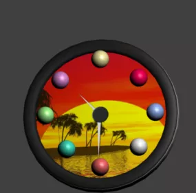 Wall Mount Kid Clock 3d model