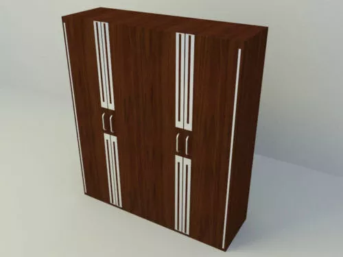 Modernism Wardrobe With Slide Door 3d model