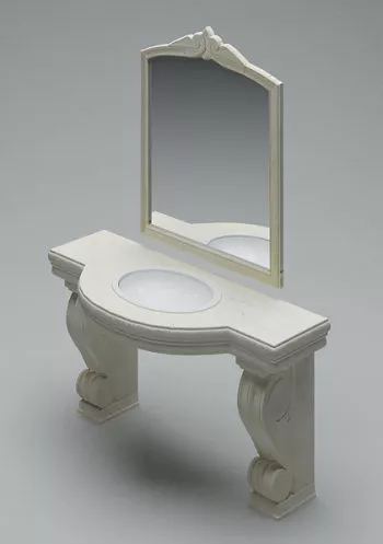 Oval Sink On Marble Deck 3d model