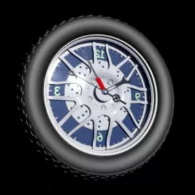 Wall Clock Wheel Style 3d model