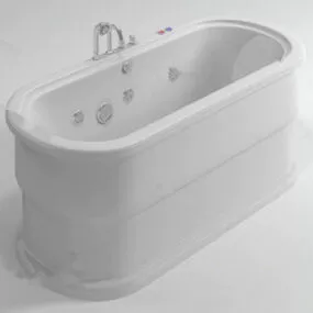 White Simple Bathtub 3d model