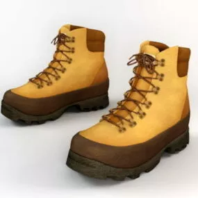 Leather Winter Boots 3d model