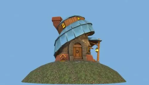 Detached House With Garage 3d model