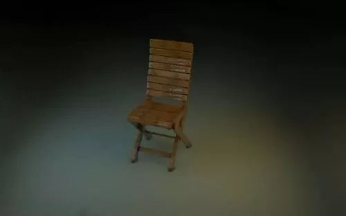 Old Folding Wood Chair 3d model Old Folding Wood Chair 3d model