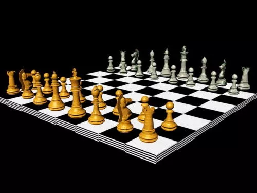 Chess Board Game Set 3d model