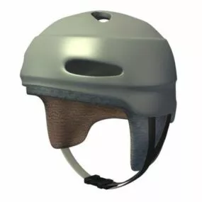 Grey Bike Helmet 3d model
