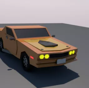 Lowpoly Gaming Sedan Car 3d model