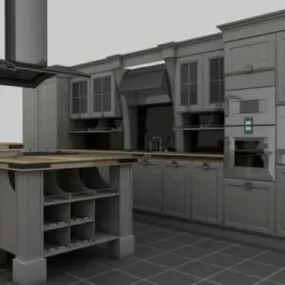 Kitchen Vinatage Design 3d model