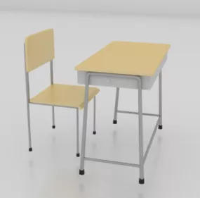 School Chair Furniture 3d model