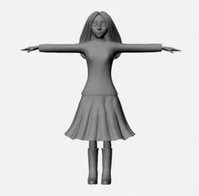 Cartoon Girl Lowpoly Character 3d model