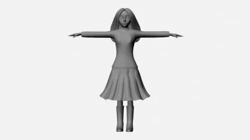Girl Character Set 3d model