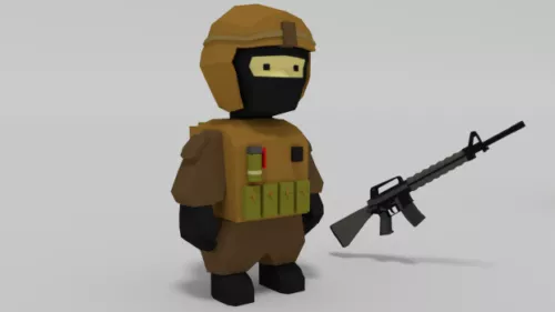 Lowpoly Rigged Cartoon Soldier V1 3d model Lowpoly Rigged Cartoon Soldier V1 3d model