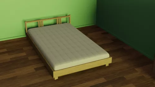 Lowpoly Double Bed 3d model Lowpoly Double Bed 3d model
