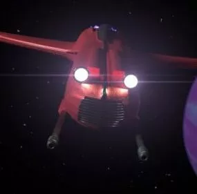 Spaceship With Lighting 3d model