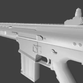 Fn Scar Gun Lowpoly 3d model