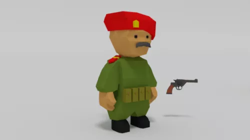 Rigged Communist Soldier Lowpoly 3d model Rigged Communist Soldier Lowpoly 3d model