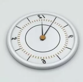 White Round Wall Clock 3d model
