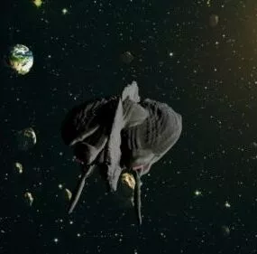 Mothership With Small Spaceships 3d model