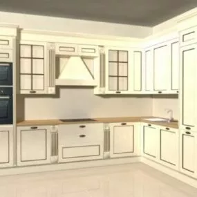 White Paint Kitchen Furniture 3d model