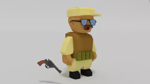 Wehrmacht Soldier In Uniform Character 3d model