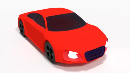 Red Audi R8 Vehicle 3d model Red Audi R8 Vehicle 3d model