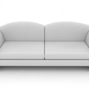 White Loveseat Sofa 3d model