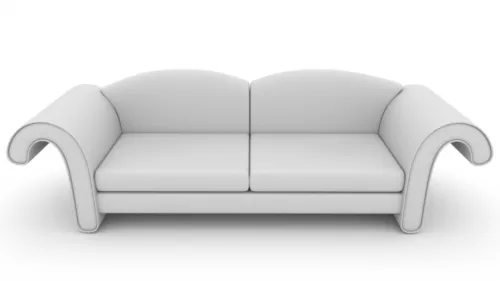 White Loveseat Sofa 3d model White Loveseat Sofa 3d model