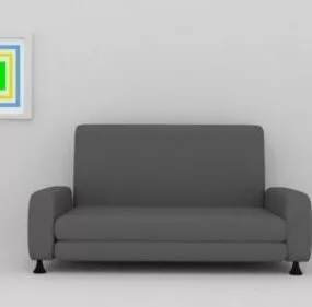 Sofa 2 Seats Brey Fabric 3d model