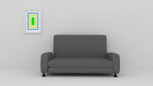 Sofa 2 Seats Brey Fabric 3d model Sofa 2 Seats Brey Fabric 3d model