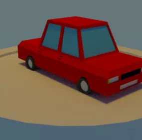 Lowpoly Cartoon Car 3d model