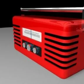 Red Radio Box 3d model