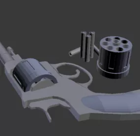 Revolver Gun With Shells 3d model