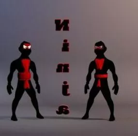 Cartoon Ninja Character 3d model