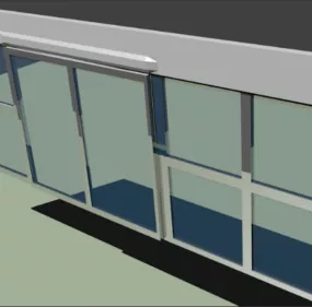 Glass Windows Door 3d model