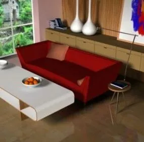 European Living Room With Furniture 3d model