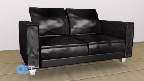 Living Room Modern Couch With Two Pillows 3d model