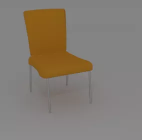 Office Chair Yellow Fabric 3d model