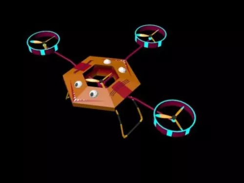 Futuristic Scout Drone With Robot Arm 3d model