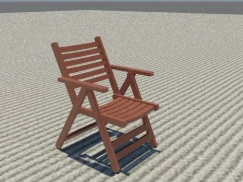Wood Folding Chair 3d model Wood Folding Chair 3d model