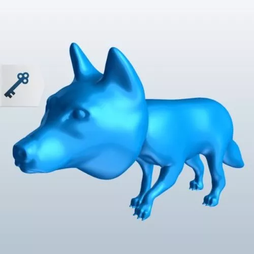 Wolf Big Head Lowpoly 3d model Wolf Big Head Lowpoly 3d model