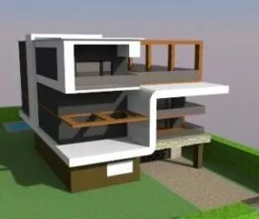 Modern House Building Design 3d model
