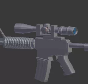 M4a1 Gun Lowpoly Style 3d model