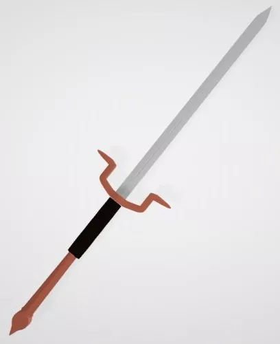 Gold Sword Carved Handle 3d model