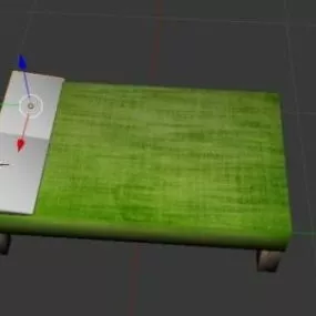 Double Bed Lowpoly 3d model