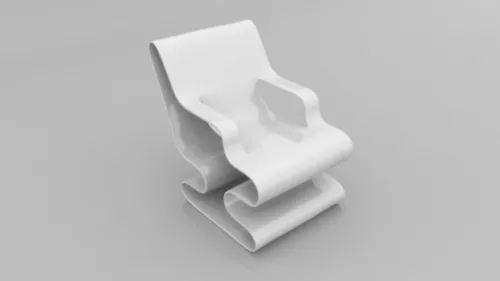 Modern Chair Curved Shaped 3d model Modern Chair Curved Shaped 3d model