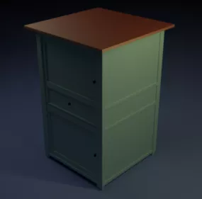 Lowpoly Wood Nightstand 3d model