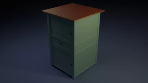 Nightstand Minimalist Drawers 3d model
